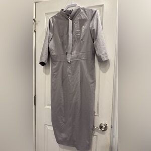 Elegant Gray Midi Dress